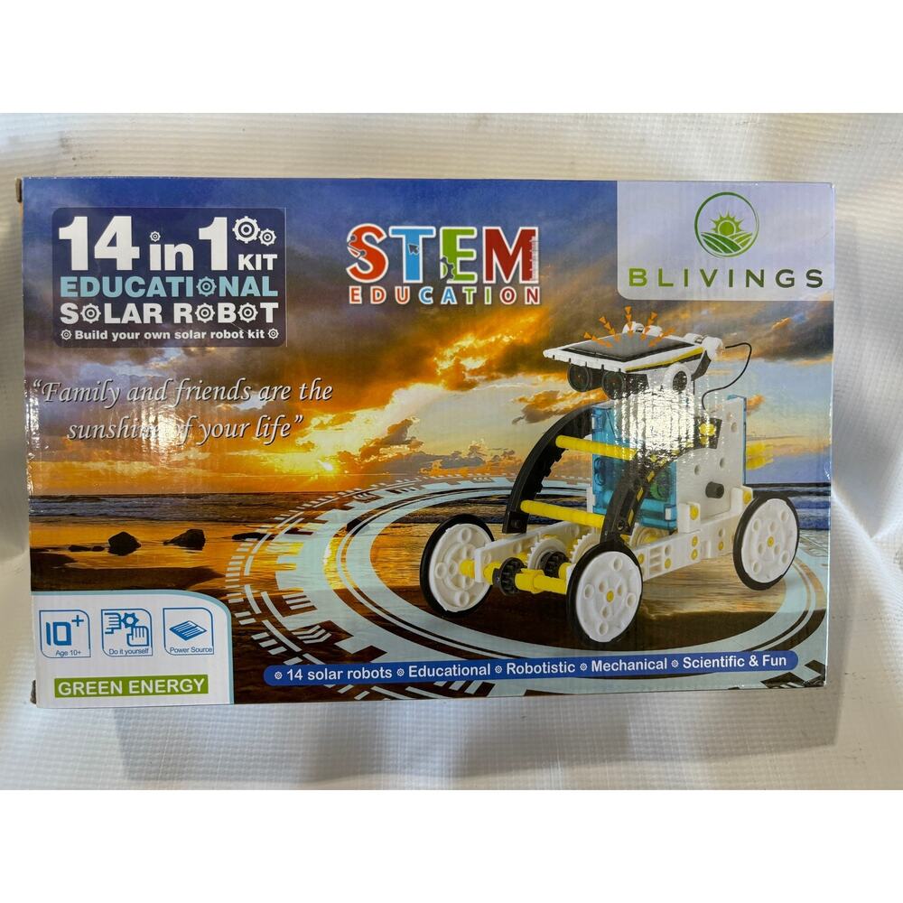 Solar Robot Kit STEM Projects for Kids 14-in-1 & Massage Rings Extra Gift DIY